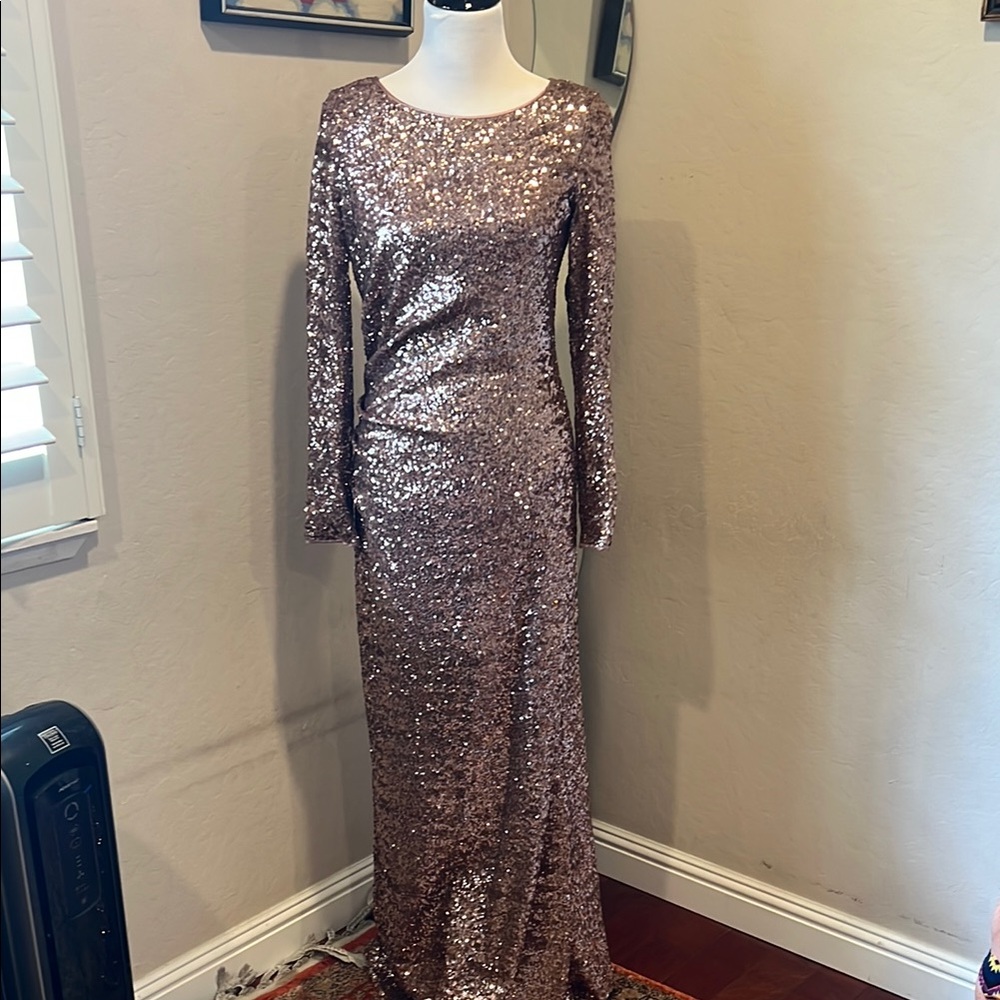 Perfect Bronze/Gold Sequin Evening Gown